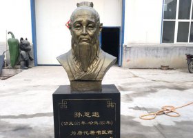 古代名醫(yī)藥王孫思邈頭像銅雕 孫思邈雕塑孫思儀式公園尺寸