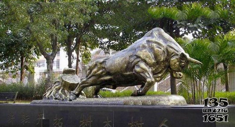 校園拓荒牛景觀銅雕 拓荒牛雕塑圖片捐贈人古銅色地址圖片
