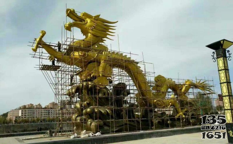 銅雕廣場(chǎng)神龍景觀擺件 圖片
