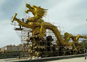銅雕廣場神龍景觀擺件 