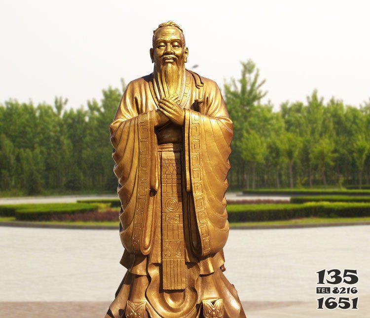 鑄銅校園孔子行教像 孔子雕塑雕像常見簡歷蒲山圖片