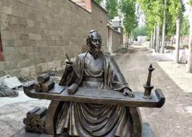 銅雕古代寫字人物雕塑  