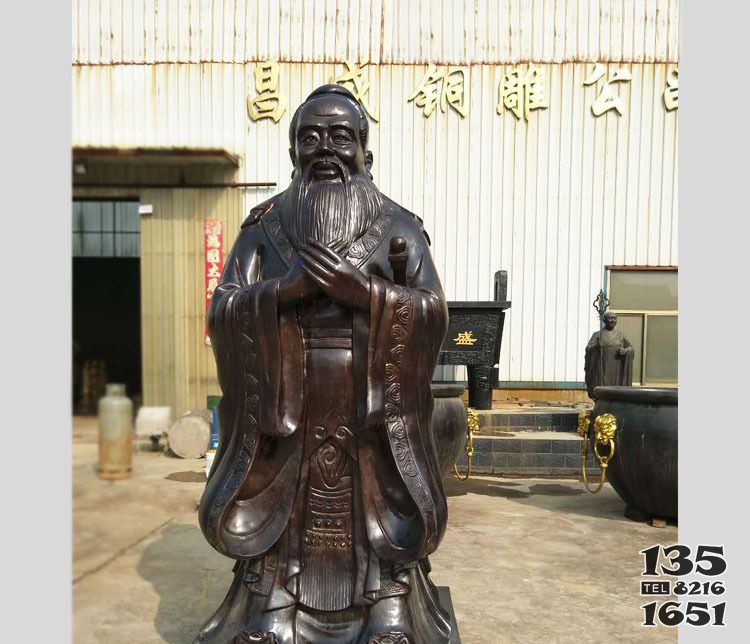 鑄銅校園文化孔子 孔子雕塑校園鑄銅作品學(xué)校圖片