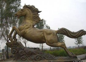 銅雕公園祥云飛馬廣場擺件 