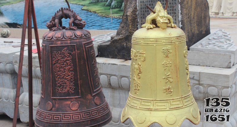 警鐘長鳴寺廟銅雕鐘 銅鐘雕塑銅雕校區(qū)警鐘來圖圖片