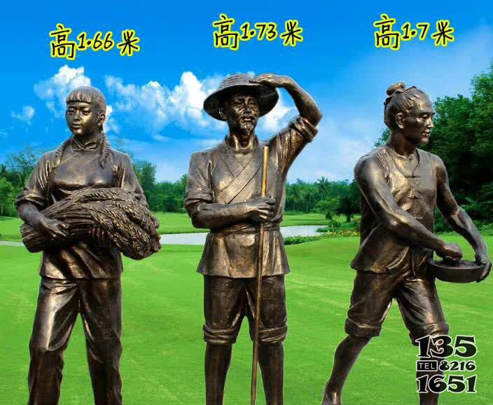 農(nóng)耕人物銅雕 圖片