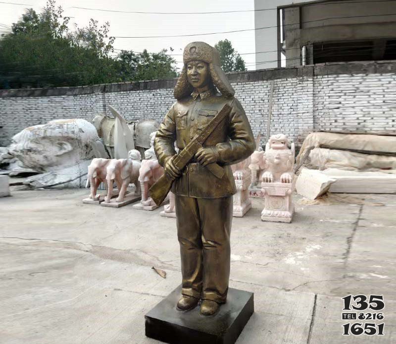 校園名人立式雷鋒銅雕像 雷鋒雕塑繪畫雕塑家群雕體育圖片