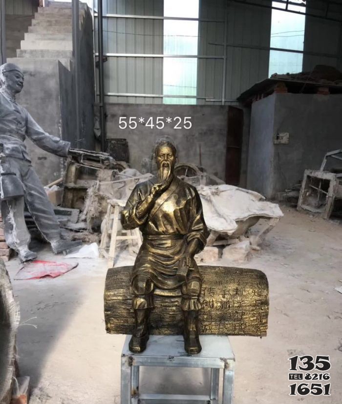 古代名匠魯班人物銅雕 魯班雕塑玻璃學(xué)校元素古建筑圖片