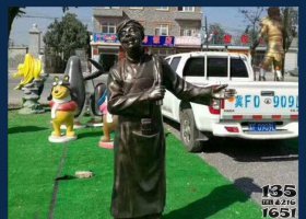 廣場銅雕店小二人物雕塑 店小二雕塑人物廠家制作門口