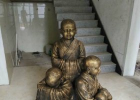 三個(gè)和尚沒水喝銅雕 和尚雕塑布袋紫砂商店筆畫
