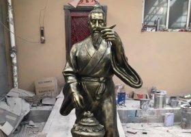古代杜康人物銅雕 