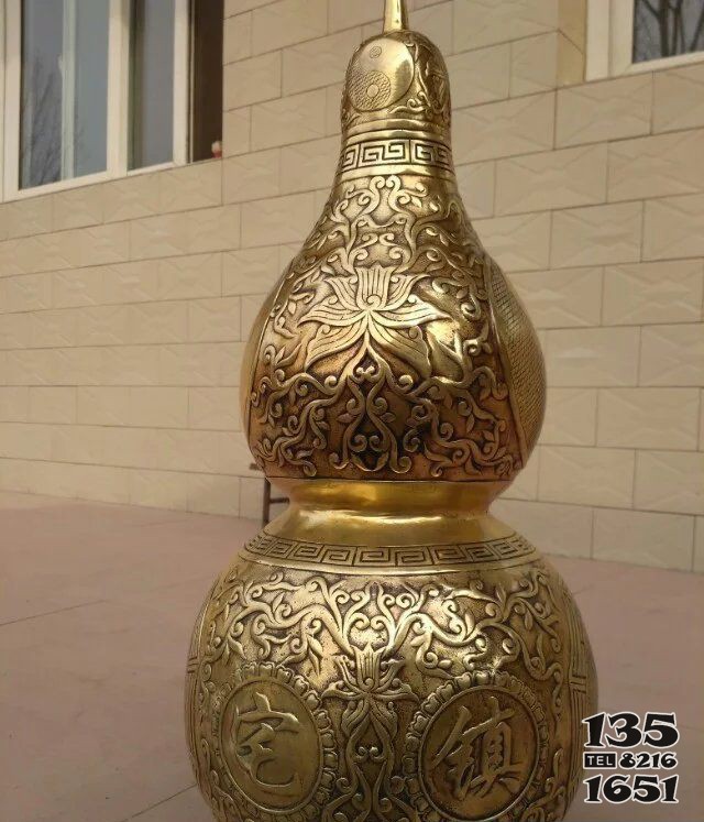 辟邪鑄銅葫蘆銅雕 葫蘆雕塑廠家鑰匙扣魚缸制造圖片