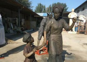 少數(shù)民族人物公園景觀銅雕 