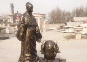 校園古代名人張衡和地動(dòng)儀銅雕 地動(dòng)儀雕塑純銅公園家庭制作