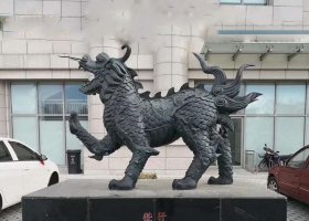 廣場(chǎng)神獸狴犴銅雕 狴犴雕塑九子擺件茶桌意義