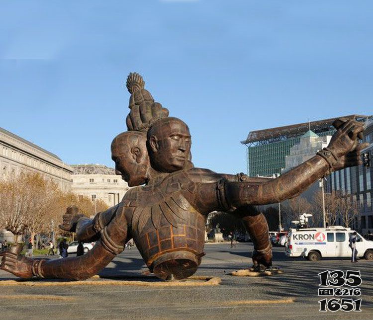 廣場(chǎng)創(chuàng)意三頭六臂半身像銅雕 半身像雕塑人物銅雕價(jià)格圖片圖片