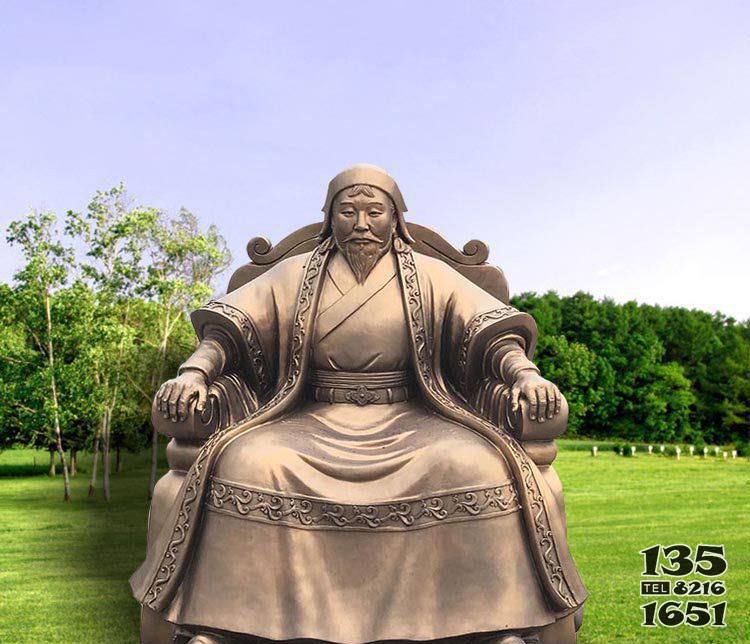銅雕古代皇帝成吉思汗雕塑 成吉思汗雕塑圖片成本彎弓面積圖片