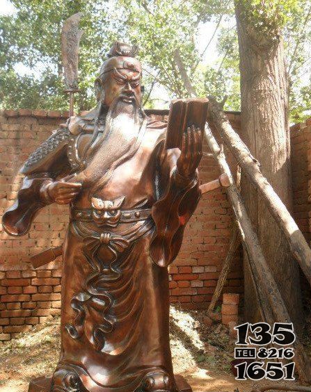 關(guān)公看書鑄銅人物銅雕 圖片
