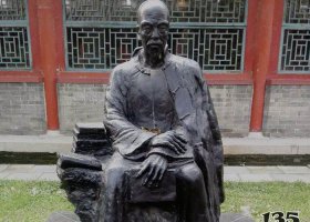 清代古代人物銅雕 