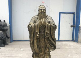 校園鑄銅孔子圣像 孔子雕塑銅雕筆畫尺寸意思