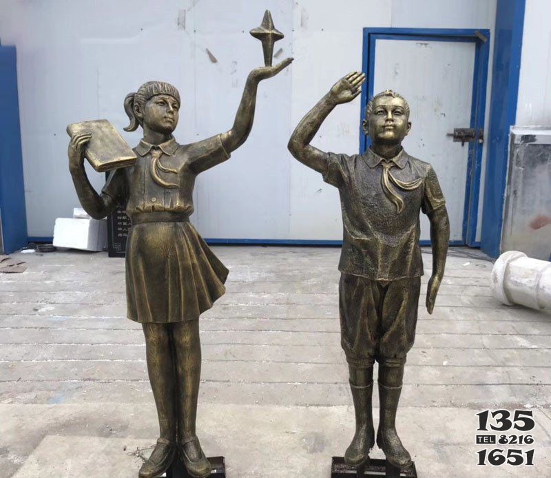 校園希望之星學(xué)生銅雕 學(xué)生雕塑城市禮物油泥園林圖片