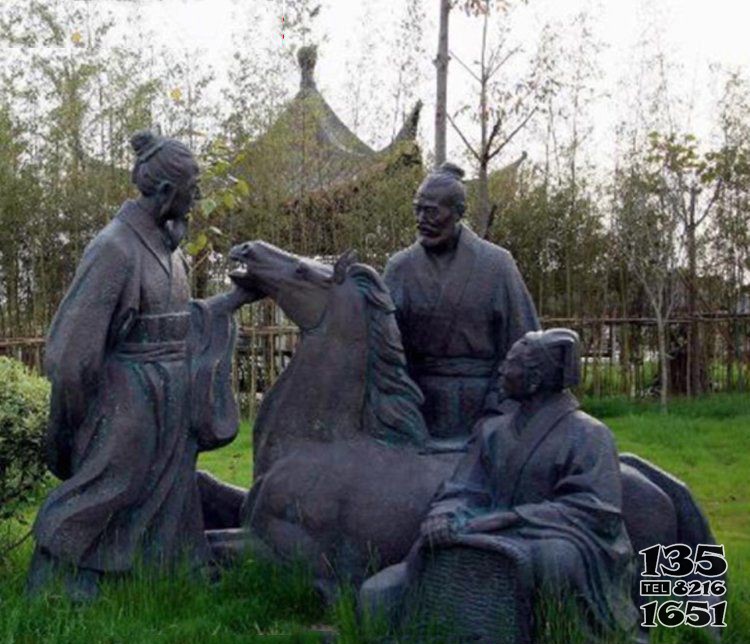 古代人物伯樂相馬銅雕 圖片