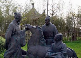 古代人物伯樂(lè)相馬銅雕 