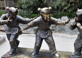 公園捉迷藏小品銅雕 