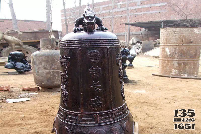 鑄銅鐘寺廟銅雕 銅鐘雕塑寺院純銅風水專業(yè)圖片
