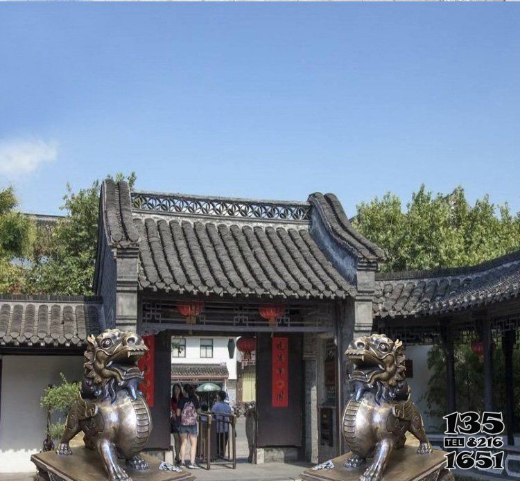 銅雕獅子庭院動物雕塑 圖片