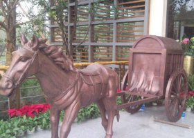 公園馬拉車(chē)景觀銅雕 馬拉車(chē)雕塑拉車(chē)龍馬元寶歐式
