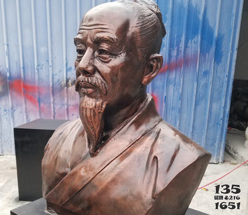 校園古代名人伊尹頭像銅雕 名人雕塑學(xué)校坐像供應(yīng)商面積圖片