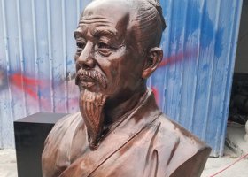校園古代名人伊尹頭像銅雕 名人雕塑學校坐像供應商面積