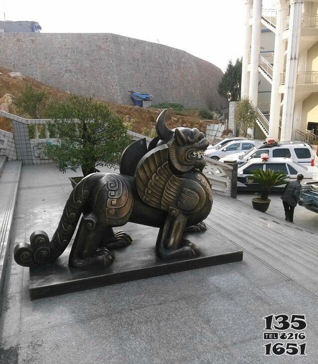 獨角獸法院神獸銅雕 獨角獸雕塑圖片寓意廣場教程圖片