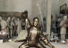 茶藝人物銅雕  