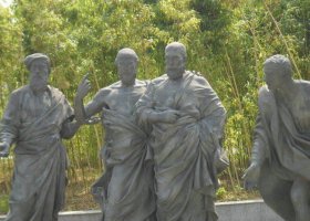公園西方名人人物銅雕 名人雕塑作品文化人李小龍案例