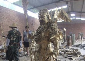 關(guān)公鑄銅武財神銅雕 關(guān)公雕塑圖片高清紫銅風水