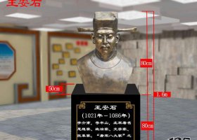 北宋名人王安石頭像銅雕 