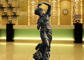 西方女人別墅景觀銅雕 女人雕塑翅膀小鳥景區(qū)花園