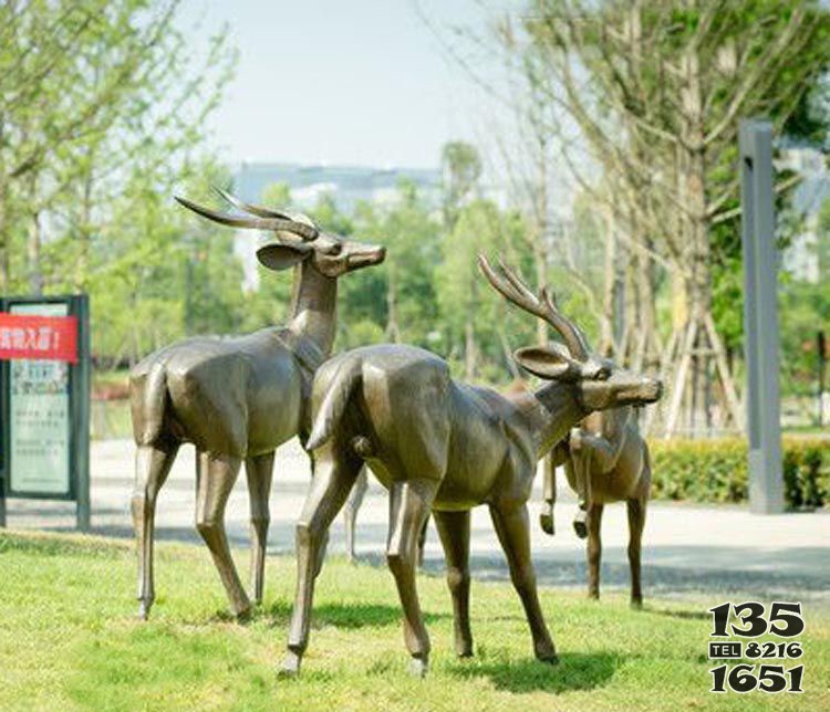 公園動(dòng)物藏羚羊銅雕 羚羊雕塑可可標(biāo)志廠家模型圖片