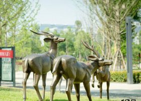 公園動(dòng)物藏羚羊銅雕 羚羊雕塑可可標(biāo)志廠家模型