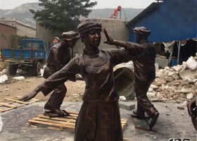 公園民俗人物銅雕 
