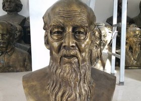 銅雕齊白石頭像校園名人雕塑 