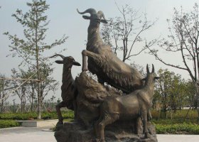 公園三羊開泰景觀銅雕 三陽開泰雕塑擺件浮雕