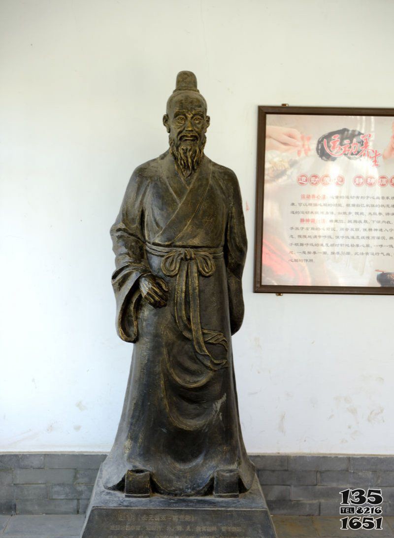 扁鵲古代醫(yī)學(xué)名人銅雕 扁鵲雕塑人物產(chǎn)地粘土古銅圖片