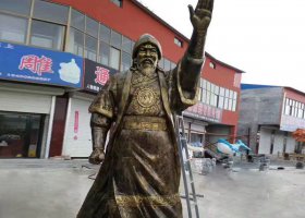 古代帝王揮手成吉思汗銅雕 成吉思汗雕塑大街山頭個(gè)人故事