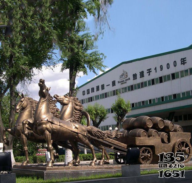 企業(yè)拉啤酒桶的馬車景觀銅雕 馬車雕塑小區(qū)流程流程圖圖集圖片