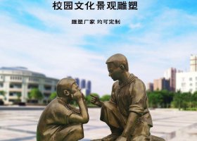 校園講故事人物銅雕 