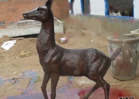 銅雕公園動物鹿裝飾擺件 