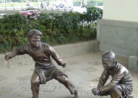 打陀螺的兒童銅雕 兒童雕塑大型魯迅大白菜雙排